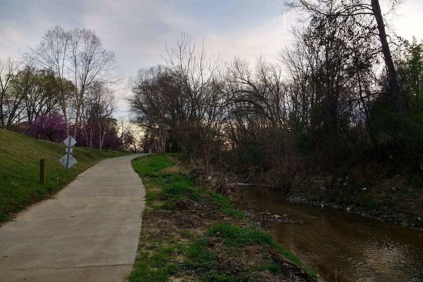 Paved greenway trail beside Irwin Creek in Charlotte