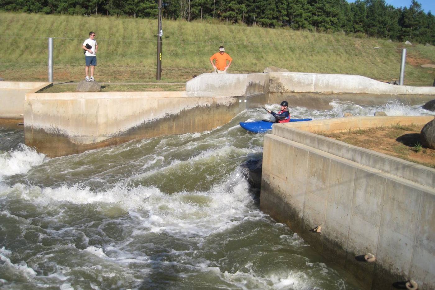 Whitewater rapid on the competition channel at the U.S. National Whitewater Center