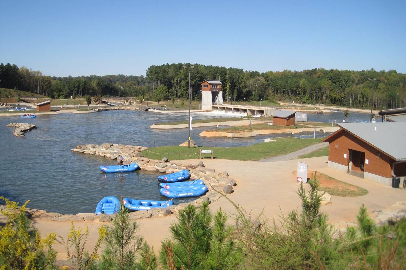 Upper pool and channels at the U.S. National Whitewater Center in Charlotte